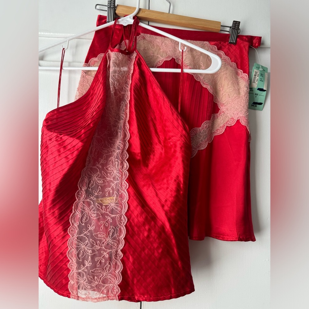 Catherine Malandrino size small/ medium two piece lace and silk set